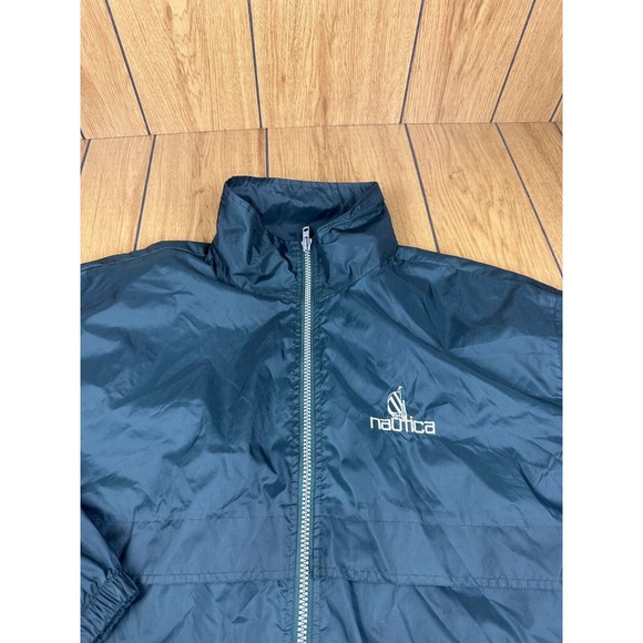 Vintage 90s Nautica made USA , Green Windbreaker Sailboat Big‎ Logo Size XL - Picture 7 of 16